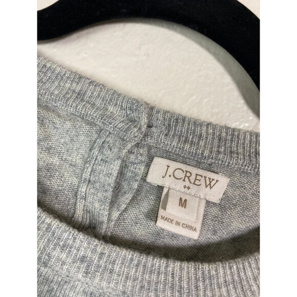J.Crew Merino wool Blend Gray Colorblock Sweater Women Size Medium Cozy capsule - Picture 3 of 14